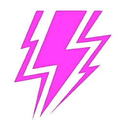 Pink double lightning bolt graphic symbol